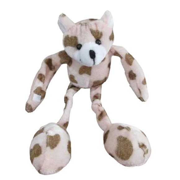 Leopard Stuffed Plush 8" Wild Animal Floppy Leg Toy Safari Jungle Hands Clasp - Picture 1 of 4